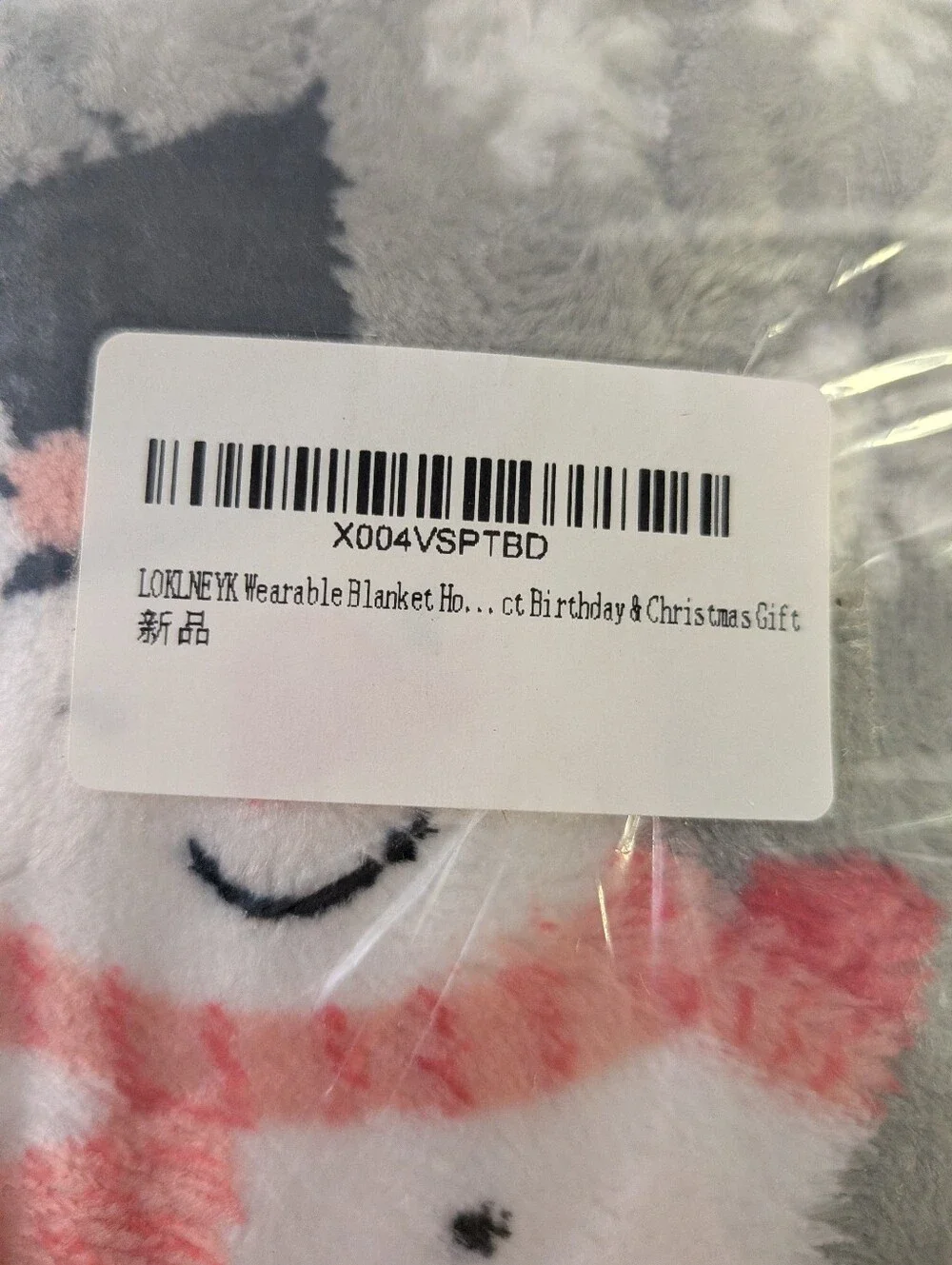 Wearable Blanket Christmas Themed Snowman OS